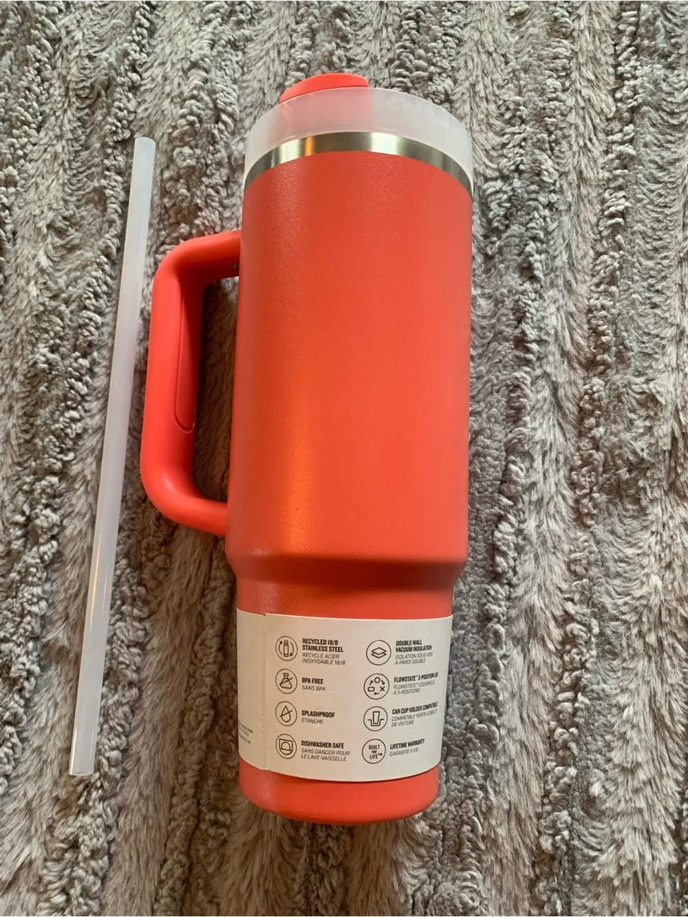 Stanley The Quencher H2.0 Flowstate™ Tumbler | 30 OZ. In Hot Coral NWT - Picture 3 of 3